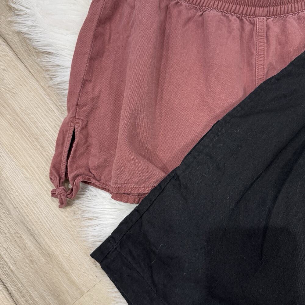 Madewell Medium Bundle Of 2 Elastic Waist Shorts Medium Black/pink 16-3079 - Picture 6 of 6